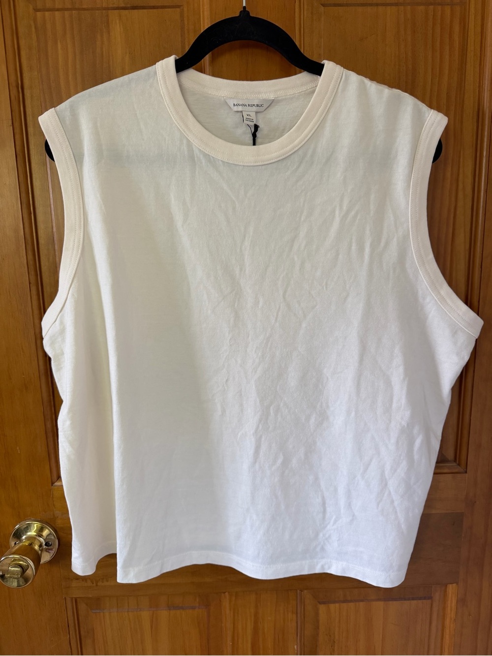 Banana Republic White Sleeveless Crew Tank Top